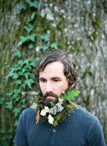 Barbas con flores hipsters