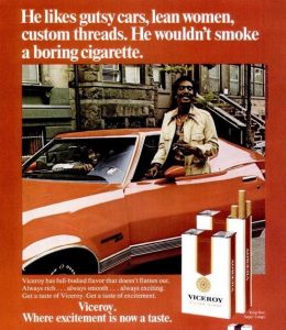 Anuncio viejo tabaco viceroy