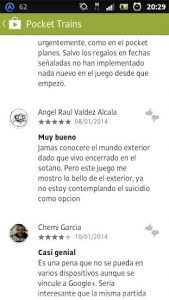 Pocket trains valoración graciosa google play