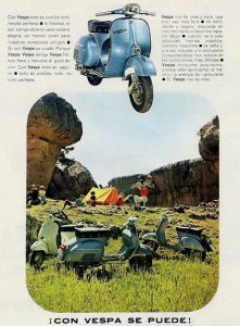 Publicidad Vespa retro antigua