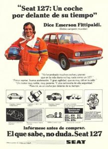 Publicidad antigua Seat Emerson Fittipaldi