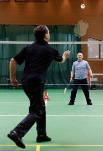 Putin jugando al badminton
