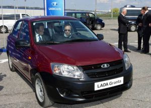 Putin conduciendo un Lada