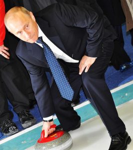 Putin jugando al curling