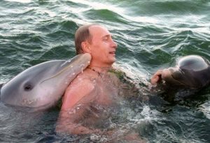 Putin nadando entre delfines
