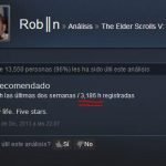 Skyrim análisis steam