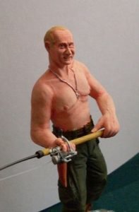 Muñeco de Putin pescando