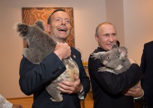Putin abrazando un koala